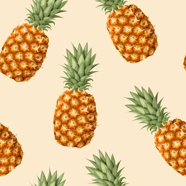 Seamless mönster med ananas frukt — Stock vektor