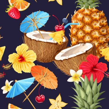 Yaz Dikişsiz kokteyl arka plan