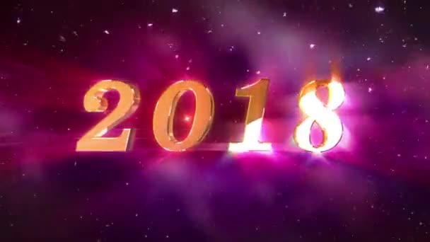 Новий рік 2018 відкриття Анімація — стокове відео