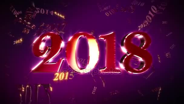 Capodanno 2018 Animazione sfondo Loopable — Video Stock