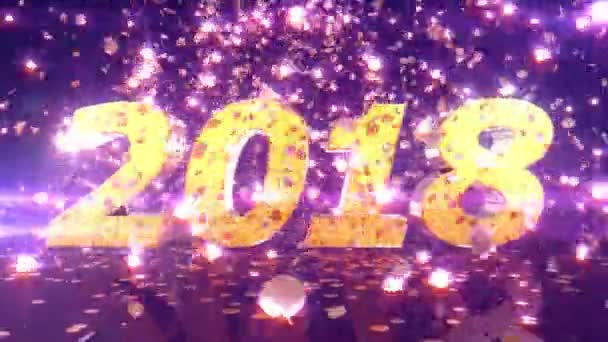 New Year 2018 animatie — Stockvideo