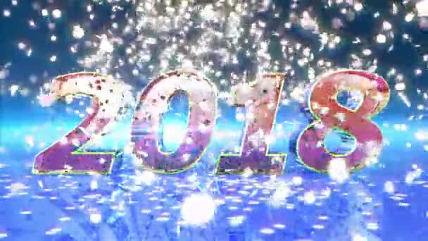 Yeni yıl 2018 animasyon — Stok video