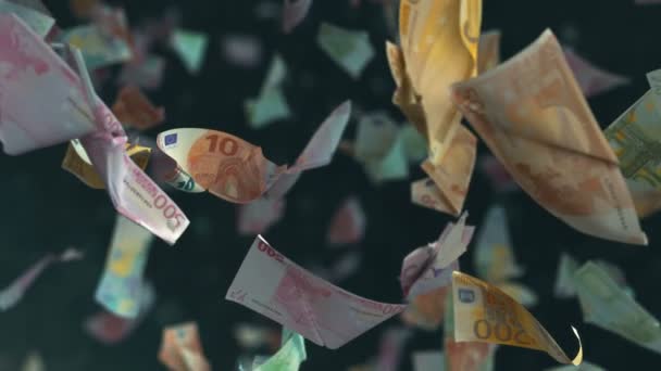 クロマ Loopable の落下のユーロ紙幣 — ストック動画