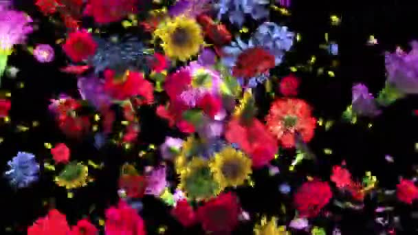 Fundo Flores Grandes Coloridas — Vídeo de Stock