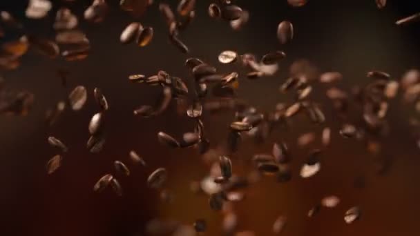 Coffee Beans Hit Fly — Stock Video