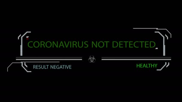 Animação Varredura Negativa Para Coronavírus Covid — Vídeo de Stock
