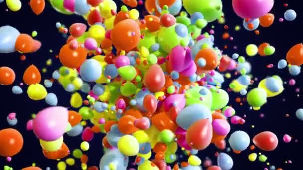 Balões Coloridos Fundo Explosão — Vídeo de Stock