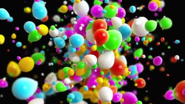 Colorfull Baloons Explosion Background — Stock Video