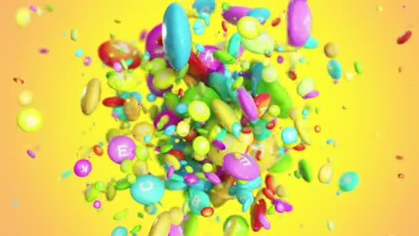 Vitaminpillen Explodieren — Stockvideo