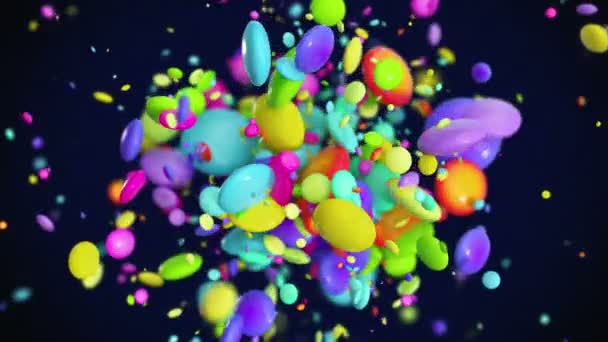 Colored Candy Explosion — Stock Video