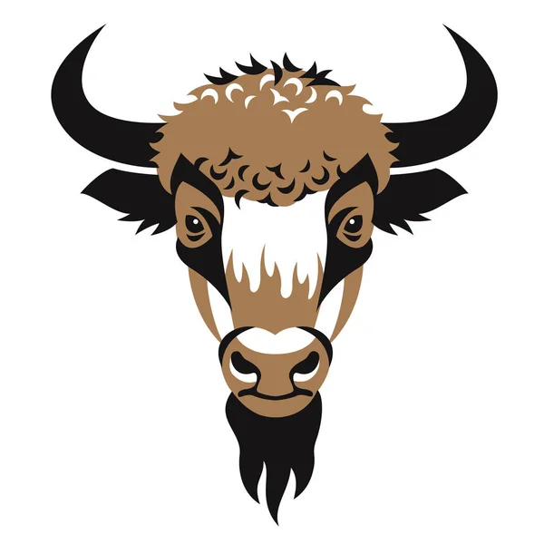 Kepala bison - Stok Vektor