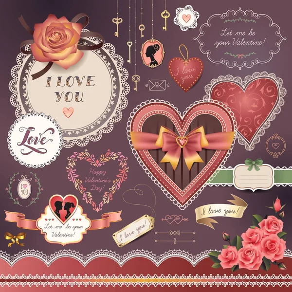 Set de San Valentín — Vector de stock