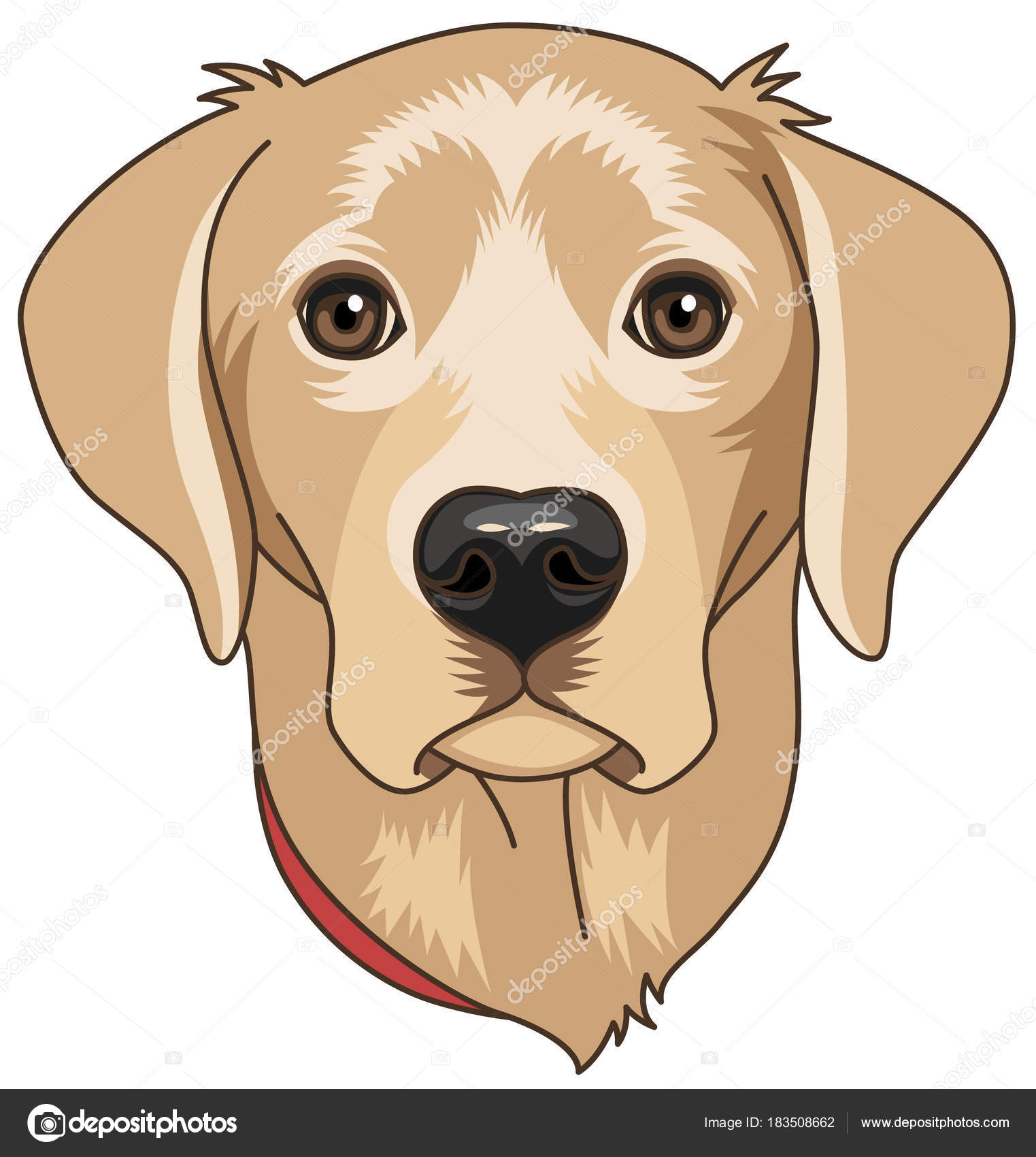 Head Beige Cartoony Labrador Isolated White Background Dog Symbol 2018