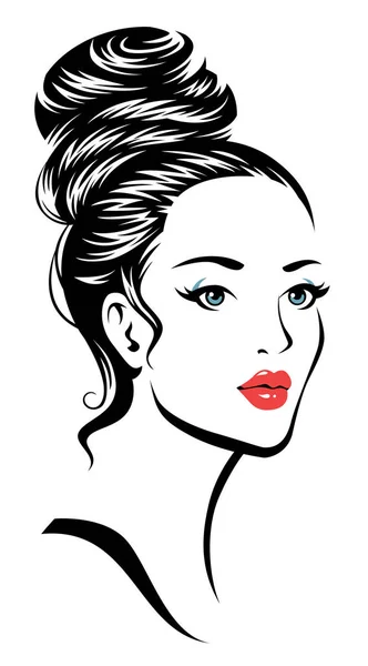 Joven Hermosa Chica Con Peinado Elegante Ilustración Para Salón Belleza — Vector de stock