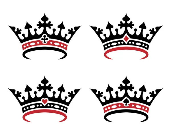 Set Royal Crowns Isolated White Background Stock Vector
