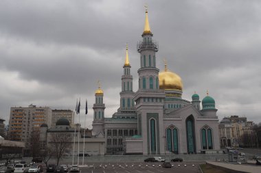 Moskova, Rusya, başkentin güzel binalarını görüyor, Moskova 'da yürüyor.