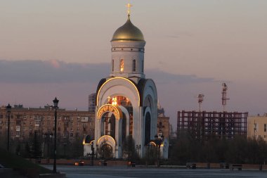 Moskova, Rusya, başkentin güzel binalarını görüyor, Moskova 'da yürüyor.