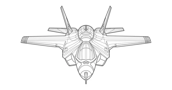 Страница Раскраски Взрослых Военных Самолетов Книги Рисунка Самолёт Военный Самолет — стоковый вектор