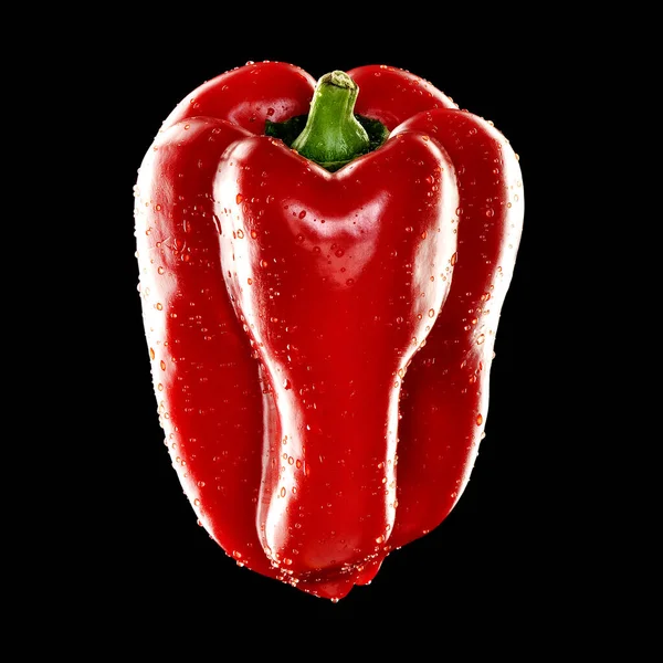 Červená Paprika Černém Pozadí — Stock fotografie