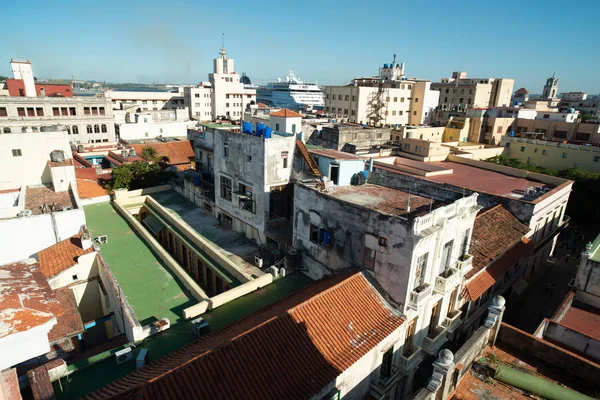 Havana staré město v únoru2019. Horní pohled. — Stock fotografie