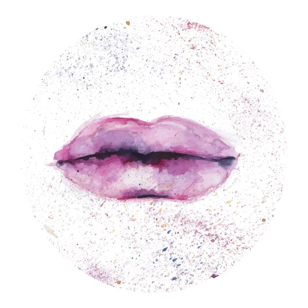 Creative lips watercolor image illustration for design. Vector Illustration — Stock Vector