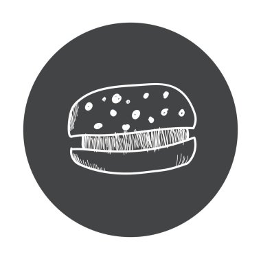 El çekilmiş ekmek etiket seti. Blackboard simgesi tebeşir tasarımı ile. Vektör çizim. Hamburger dışarı kesim için.