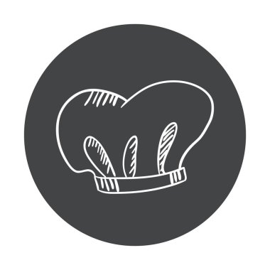 El çekilmiş ekmek etiket seti. Blackboard simgesi tebeşir tasarımı ile. Vektör çizim. Miğfer veya şef şapkasını dışarı kesim için.