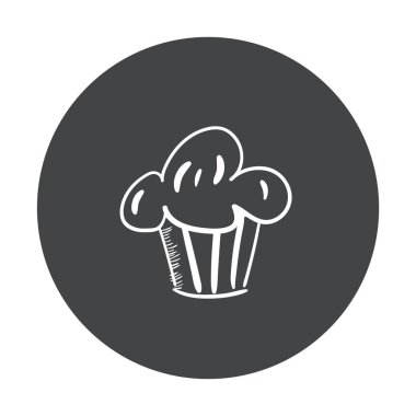 Elle çizilmiş lokanta etiket. Blackboard simgesi tebeşir tasarımı ile. Vektör çizim. cupcake dışarı kesim için.