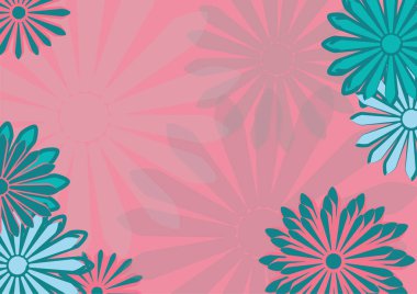 Sanat tatil kartı düz. Daisy pembe bir arka plan üzerinde. Tasarım şablonu. Vektör çizim