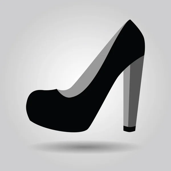 Einzelne schwarze Frauen Plateau High Heel Schuh Symbol auf grauem Hintergrund — Stockvektor