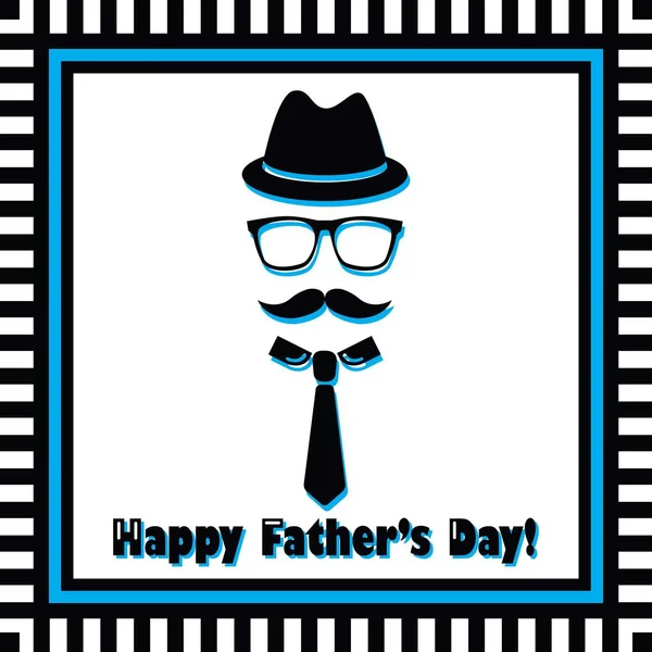 Hipster male Happy Father's Day greeting card — Stock Vector