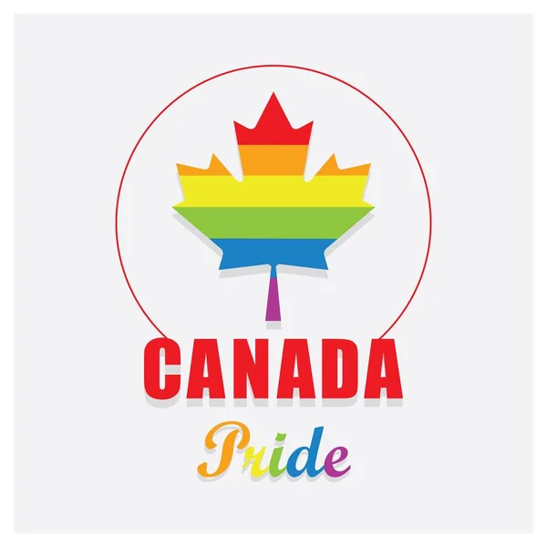 Canada pride icono de emblema de hoja de arce sobre fondo blanco — Vector de stock