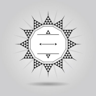 Soyut boş üçgen çini yıldız afiş dekorasyon simgesini gradyan arka planı gri