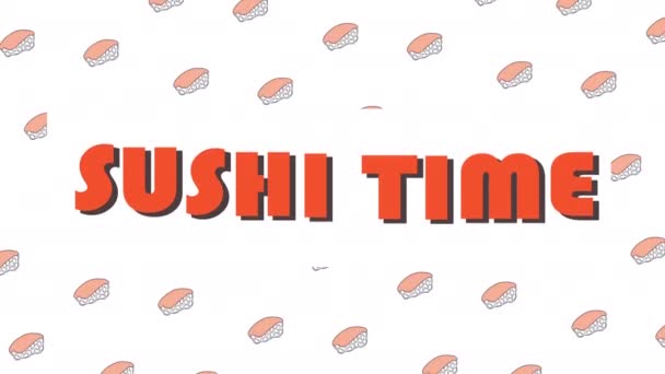 Sushi Tijd Japans Eten Animatie Video Looping Naadloze Film Voor — Stockvideo