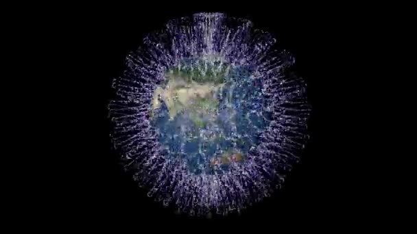 Земля Медицинской Маске Изолирована Белом Фоне Концепция Коронавируса Мире Пандемия — стоковое видео