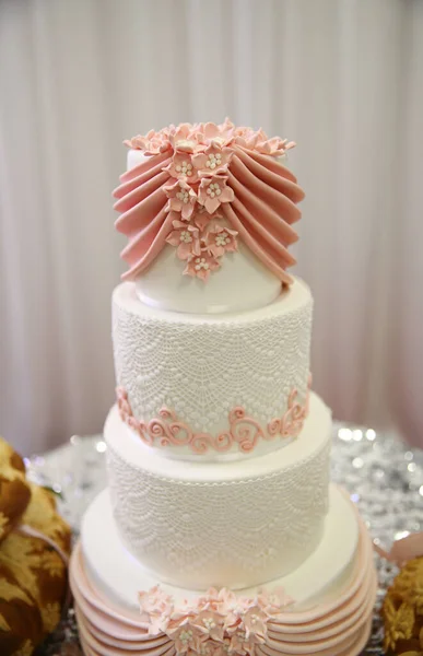 Wedding Cake Wedding Day Cake Design Bright Wedding Cake — Stock Photo, Image