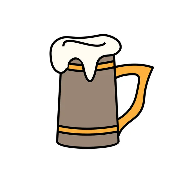 Einfache Bierkrug-Symbol-Vektor-Illustration — Stockvektor