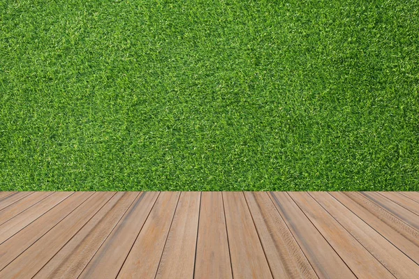 Ahşap tahta çimen arka planında boş