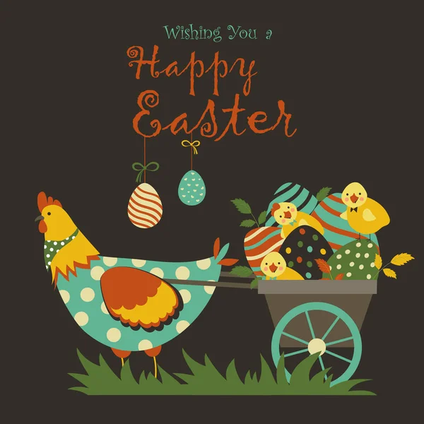 Bunnies, tavuk ve Paskalya yortusu yumurta