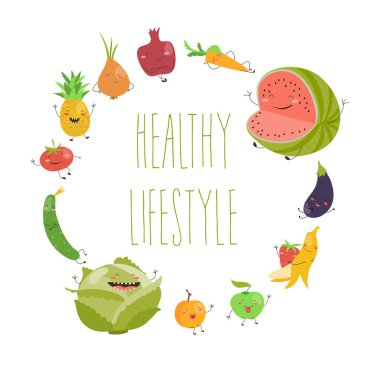 Çizgi film sebze sevimli karakterleri izole üzerinde beyaz arka plan yüzü