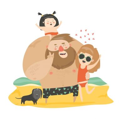 Kumsalda mutlu bir aile