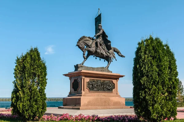 Samara Russland August 2019 Denkmal Für Prinz Zasekin Ufer Der lizenzfreie Stockfotos
