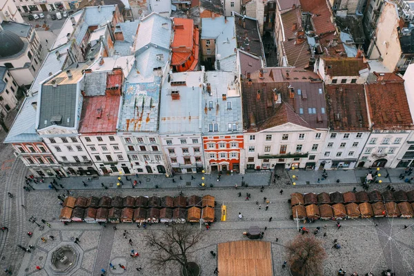 Widok Lwowa z ratusza — Zdjęcie stockowe