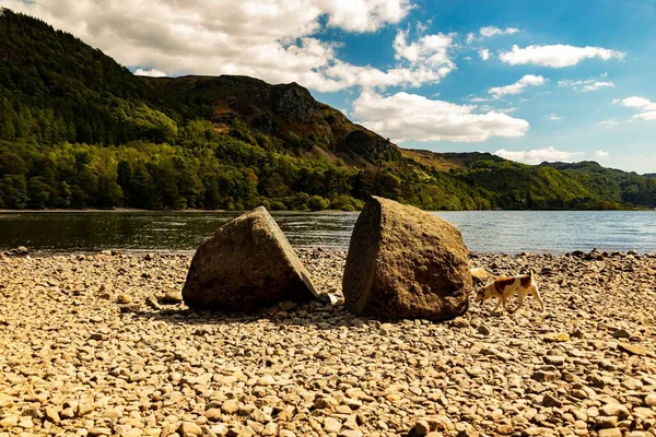 Millennium Stone Calfclose Bay Derwent Water Lake District Cumbria — стокове фото