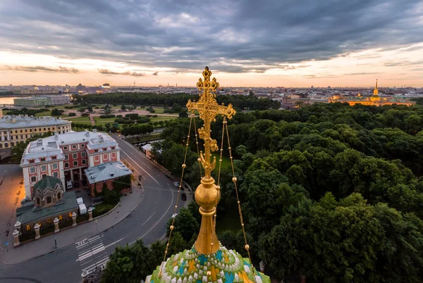 Sonnenaufgang Von Der Spitze Der Erlöserkirche Sankt Petersburg Russland Weiße — Stockfoto