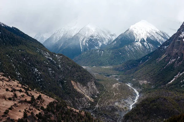 Himalaje Krajobraz Obwód Annapurna Trek Wysoka Wysokość Widok Góry — Zdjęcie stockowe