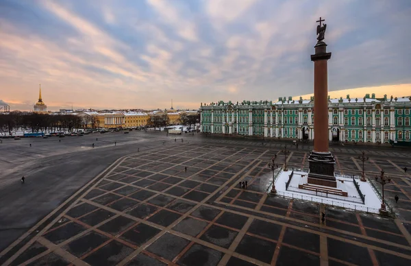 Palace Square Alexander Column Hermitage Museum Admiralty Saint Petersburg Russia — Stock Photo, Image