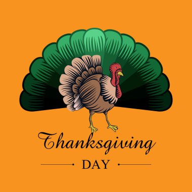 Şükran günü kartı illüstrasyon