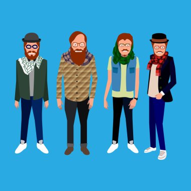 Hipster portre çizimi