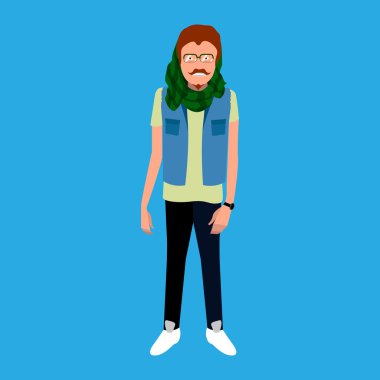 Hipster portre çizimi